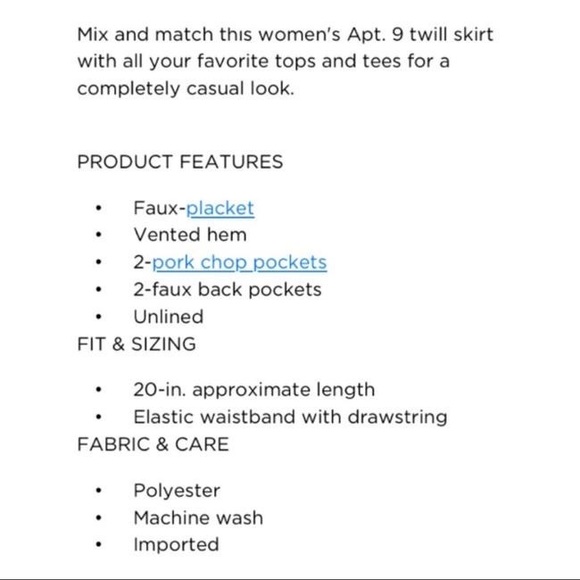 🆕 NWOT Apt 9 skirt, L - Picture 8 of 9